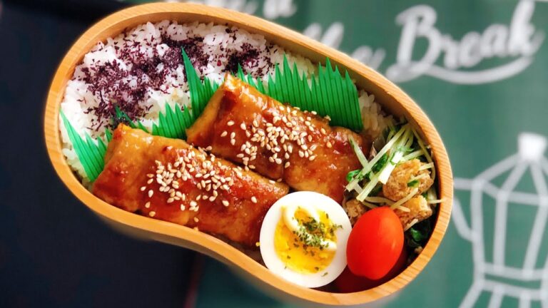 【お弁当作り・厚揚げ肉巻き弁当】ENG sub lunch bento box