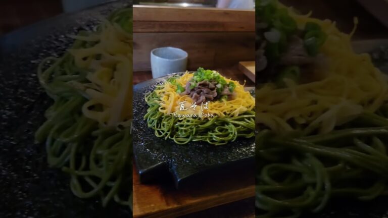 【瓦に乗ったそばが人気のお店】甘辛い牛肉と香ばしい茶そばが相性ぴったり！#愛知グルメ