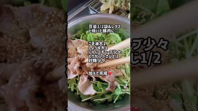 【簡単レシピ】豚バラで楽ちん中華サラダ#ズボラ主婦 #料理動画 #簡単レシピ #豚肉料理 #豚肉 #豚バラ #豚バラレシピ