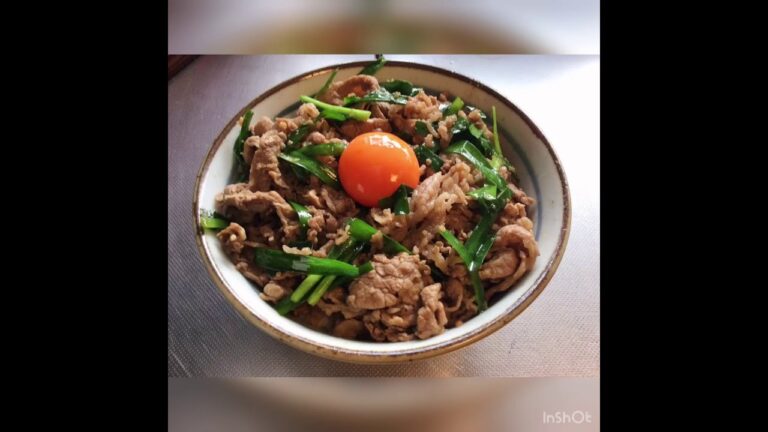 牛肉とニラの甘辛丼