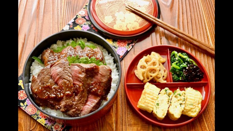 【お弁当作り】ステーキ丼弁当の作り方〜How to make Japanese bento lunch box〜
