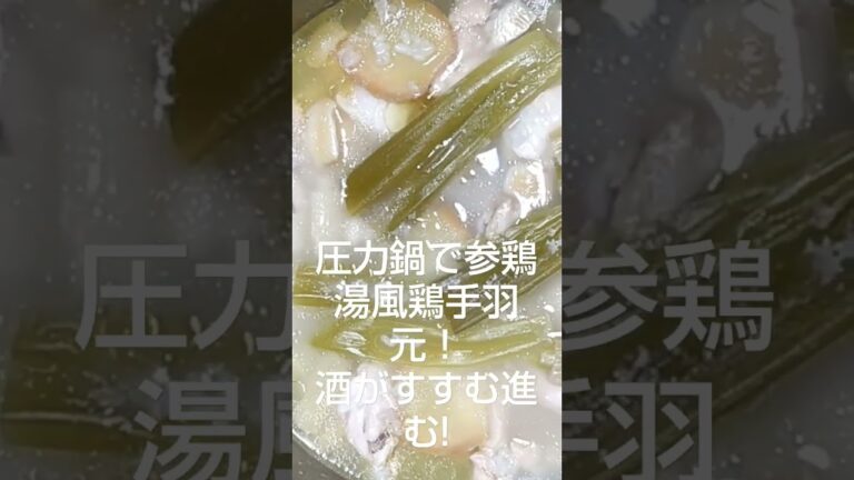 無言料理、圧力鍋で参鶏湯風鶏手羽元！酒がすすむ進む!