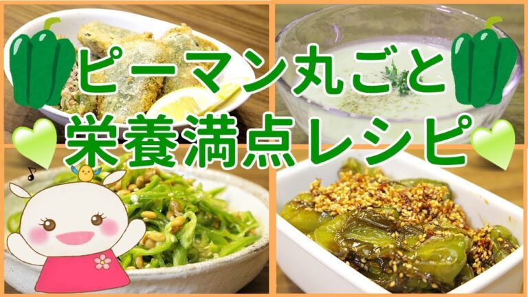 【ピーマン】丸ごと使った美味しいレシピ4品紹介♪#222