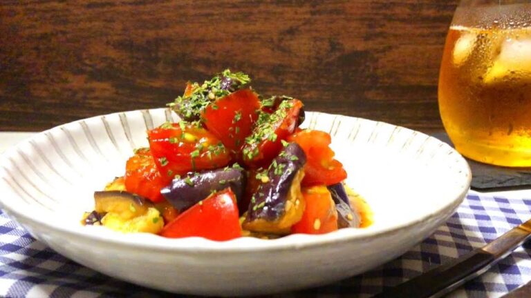 Tomato and Eggplant Salad / ナスとトマトの中華風甘酢サラダ