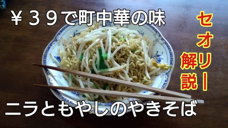 ￥39で町中華の味／ニラともやしのやきそば