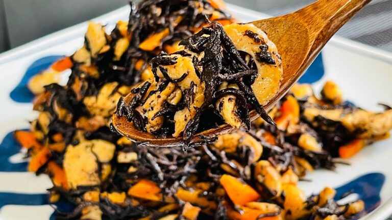 【フライパンで簡単！】ひじきの煮物の作り方♪【作り置き】食物繊維とミネラルがたっぷり取れる！simmered hijiki【home cooking】