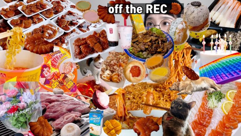 [옾더레] 이제 진짜 곧 다이어트..니까 먹을 기회는 지금 뿐이야!!!!!!! | 장인한과약과,노티드민트도넛,4가지치즈 불닭볶음면,타코야끼,크림크로아상,라이스페이퍼떡볶이 등 :D