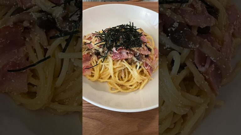 ベーコンとキノコの明太子パスタ #Shorts