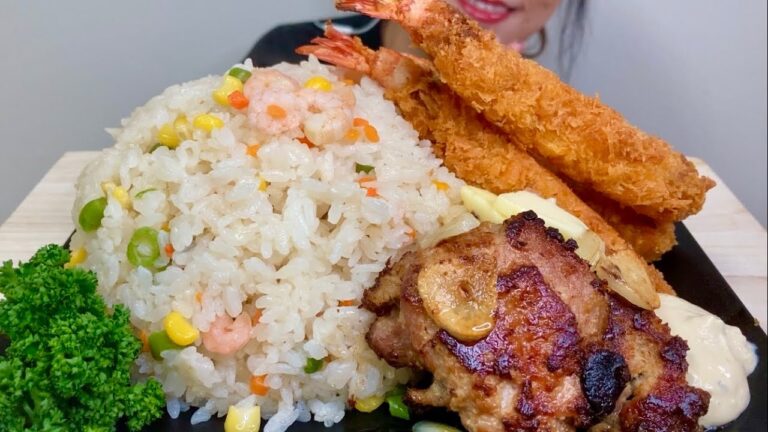【ASMR】小海老のピラフと海老フライお腹いっぱい食べる| EATING SOUNDS | Pilaf and Deep  Fried Shrimp | Not Talking |