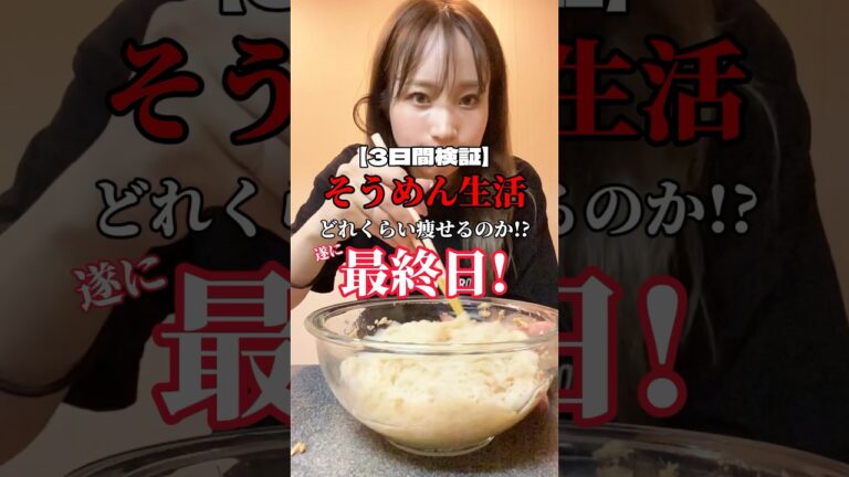 【3日間検証】そうめん生活でどのくらい痩せる!?【最終日】