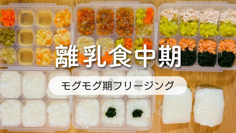 【離乳食中期】モグモグ期のフリージングストック作り/ミネストローネ 鮭とほうれん草のだし煮 ポテトサラダ 豆乳スープ【生後7-8ヶ月】