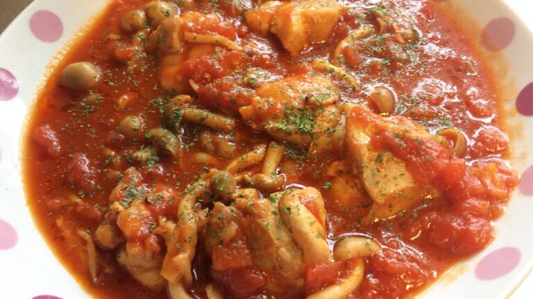 鶏もも肉としめじのトマト煮