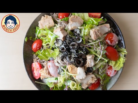 【そばサラダ】シーザードレッシングで食べる蕎麦！さっぱりヘルシーな夏ごはん♪