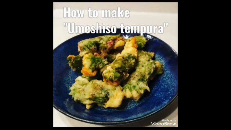 How to make  "Umeshiso tempura" ★梅しそ天ぷらの作り方★