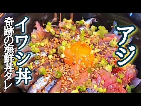 【超新鮮】釣りたてのアジとイワシを奇跡の海鮮ユッケ丼にして食べる。