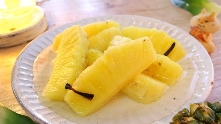パイナップルのコンポート(シロップ煮)の作り方・レシピ How to make Compote of Pineapple｜Coris cooking