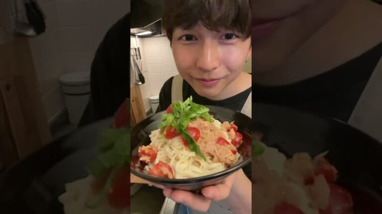 【そうめんアレンジ】トマトとツナと大葉の和風そうめん！ #Shorts