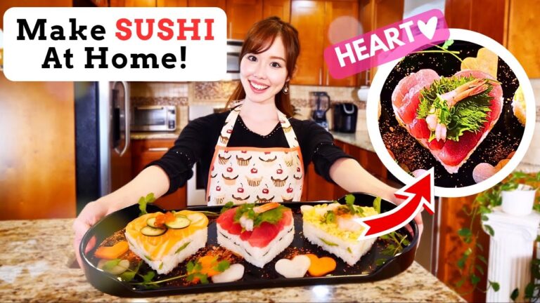 How to Make: Healthy & Kawaii Sushi Cakes at Home! Japanese Diet Tips🇯🇵