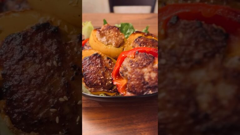 食卓が映えるパプリカの肉詰め🫑#簡単レシピ #時短料理#shorts #夕飯の献立#dinner