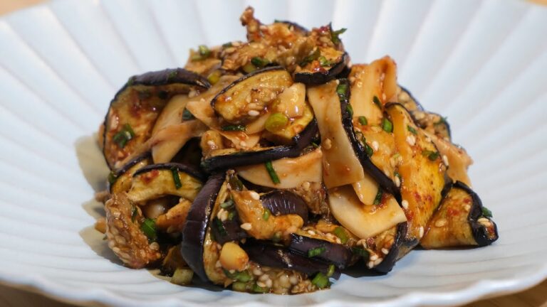 焼きなすのナムル 作り方 / 茄子ナムル / ニラ醤油ソース | 時短レシピ