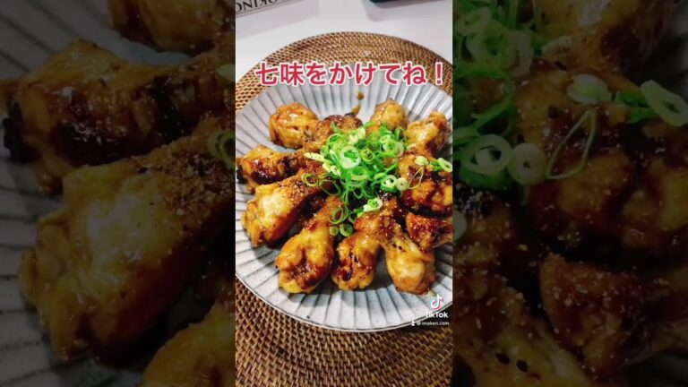【簡単レシピ】手羽元の焼き煮「焼肉のたれのみ」 #shorts