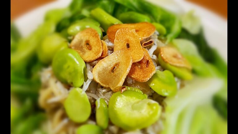 キャベツと釜揚シラス,そら豆と小松菜のアーリオ・オーリオ・ペペロンチーノ〜今日のプレート