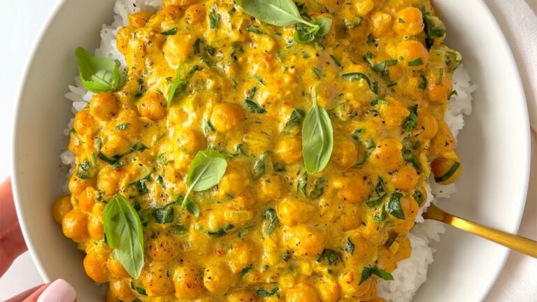 Creamy Coconut Chickpeas with Rice — one of the most popular recipes on my page #shorts
