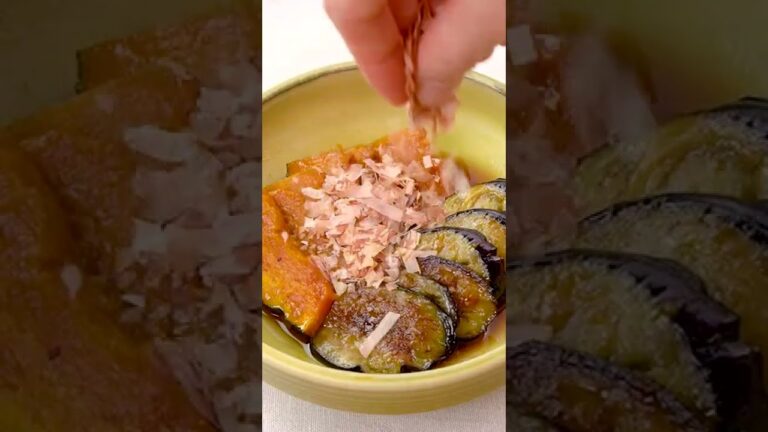 【めんつゆで簡単】かぼちゃとなすの焼き浸しの作り方 #Shorts