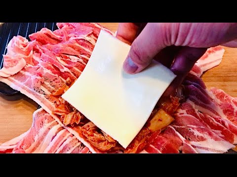 ホットサンドメーカーで最高の豚バラキムチーズ！