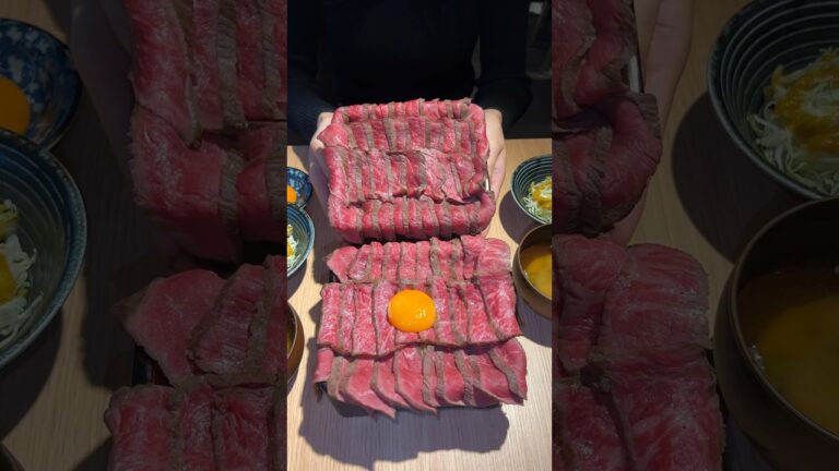 【東京・渋谷】メニューはこれ1択！器から溢れ出すこぼれ生ステーキ重🥩#shorts #東京グルメ #渋谷 #肉 #japanesefood #japan #meat #wagyu