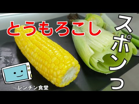 【電子レンジで時短】とうもろこしは皮ごとレンチン♪簡単な茹で方【レンチン食堂】