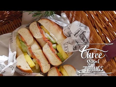 ピクニックに持っていきたい、ベーグルサンドイッチ【サーモン×パイナップル×セロリ】- Three Good Things -