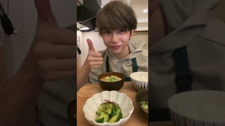 【15分で3品！】ひき肉と厚揚げのレンチン煮&たたききゅうりのめんつゆ和え&玉ねぎと油揚げの味噌汁【自炊日記】#shorts