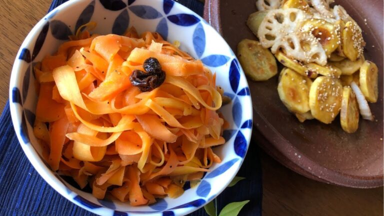 【人参の甘酢漬け＆さつま芋と蓮根の甘酢あんかけ（カリカリした大学芋風）】✨信州の冬景色🍵新年の仮想お茶会