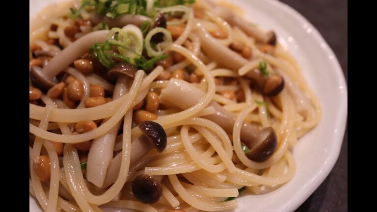 電子レンジで10分！ゆずバター香る和風納豆キノコパスタの作り方