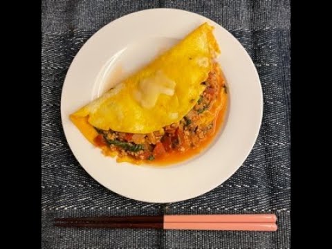 【簡単！ミートオムレツ】作り置きのミートソースでオムレツにしました✿ #shorts #cooking #cook #料理 #料理動画 #オムライス #自炊 #おうちごはん