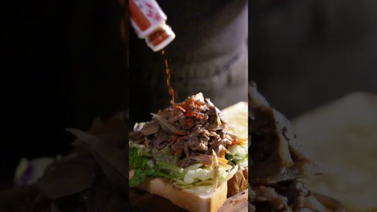 【簡単サンドイッチ】和風のアレが具材に！レンチンしてのせてはさむだけの簡単牛ごぼうサンドイッチ #recipe #レシピ  #サンドイッチ