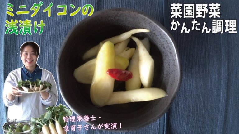 【ミニダイコンの浅漬け】菜園野菜かんたん調理　食育子さん・管理栄養士が実演するクッキング　2021年2月　ハタムスビ野菜作り