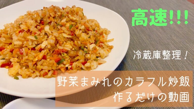 【一人暮らし】ありったけの素材を消化！野菜まみれのカラフル炒飯作るだけの動画 / Fried Rice / 料理Vlog 【日常】