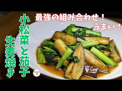 【茄子】【小松菜】【生姜焼き】肉なしでも十分美味しい作り方。ご飯が進む！絶品生姜焼き！