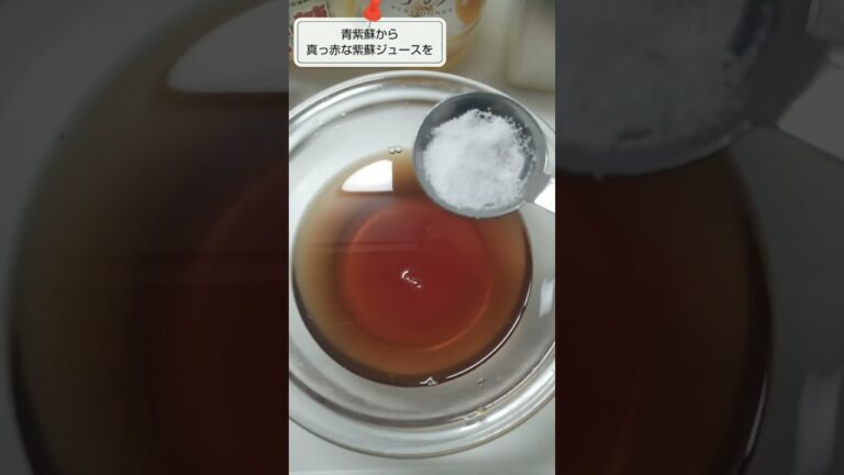 青紫蘇から真っ赤な紫蘇ジュースを作る
