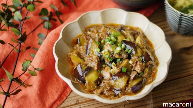 さば缶でコクと旨味がUP！「さばみそ麻婆なす」のレシピ・作り方