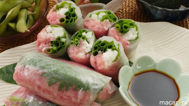 透き通る美しさ！ 長芋と マグロの シャキシャキ 生春巻き のレシピ 作り方