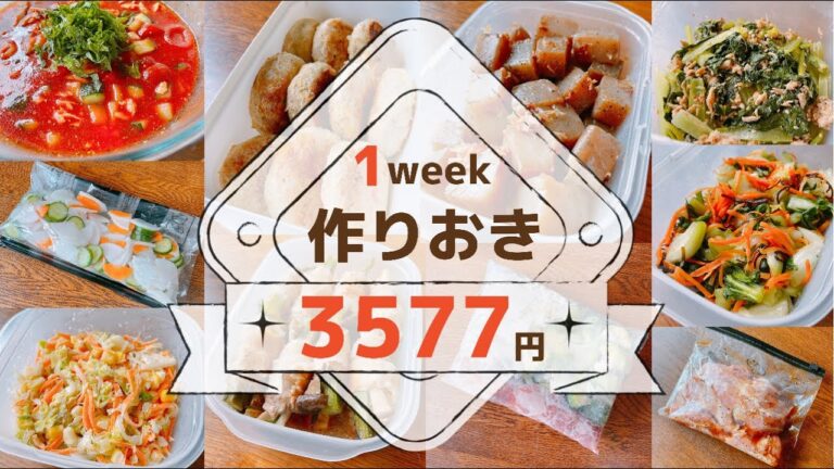 【1週間作り置き】全12品｜4人分｜3577円おかずレシピ