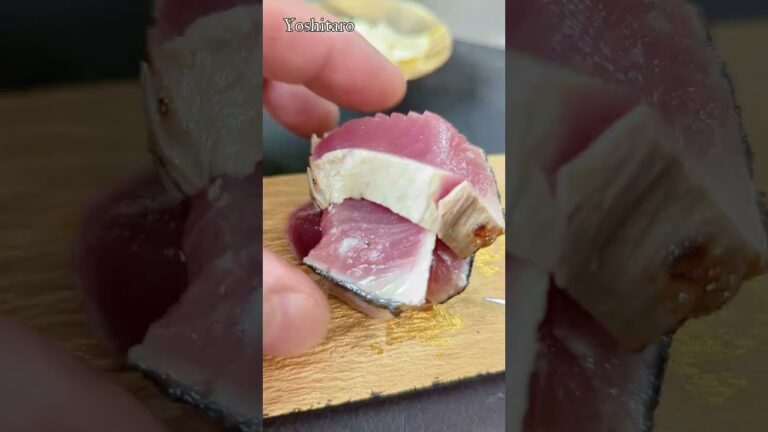 高知スタイルでいただく【脂ノリノリ♪戻り鰹（カツオ）藁焼き】#shorts #bonito  #japan