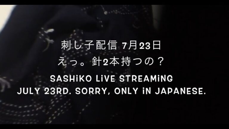 7/23 刺し子配信記録 || This time, only in Japanese | えっ。針2本なんですか？