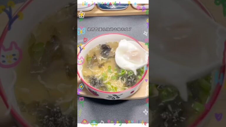 紫菜虾皮鸡蛋汤Seaweed Shrimp Eggs Soup #shorts #cooking #food