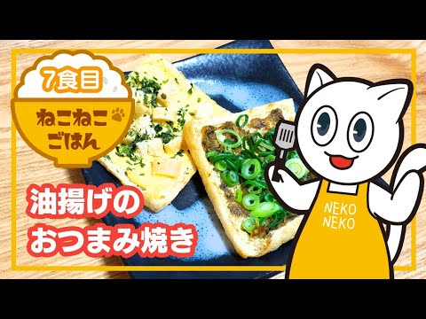 7食目【晩酌に】油揚げのおつまみ焼き2種【簡単おつまみ】