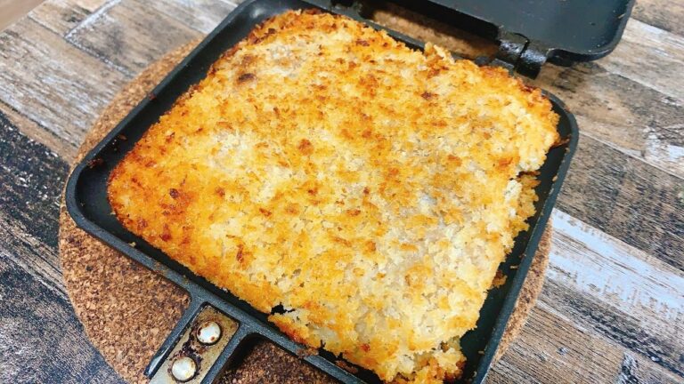 ホットサンドメーカーで作る揚げずに四角いキャベツメンチカツ