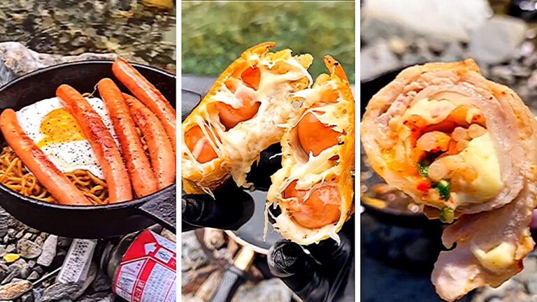 【チーズ料理3選】3 camping dishes using popular cheese from TikTok.